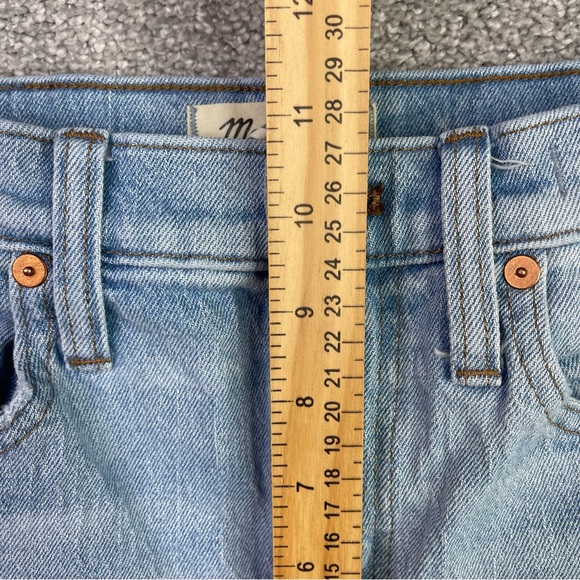 Madewell Jeans Women’s 26 Blue Slim Crop BoyJean High Rise Light Wash Ripped - Picture 10 of 13